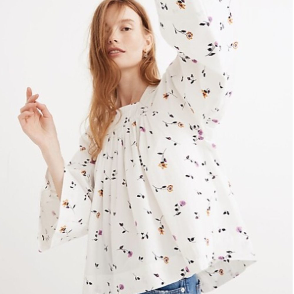 Madewell Square-Neck Top in Sweet Blossoms
